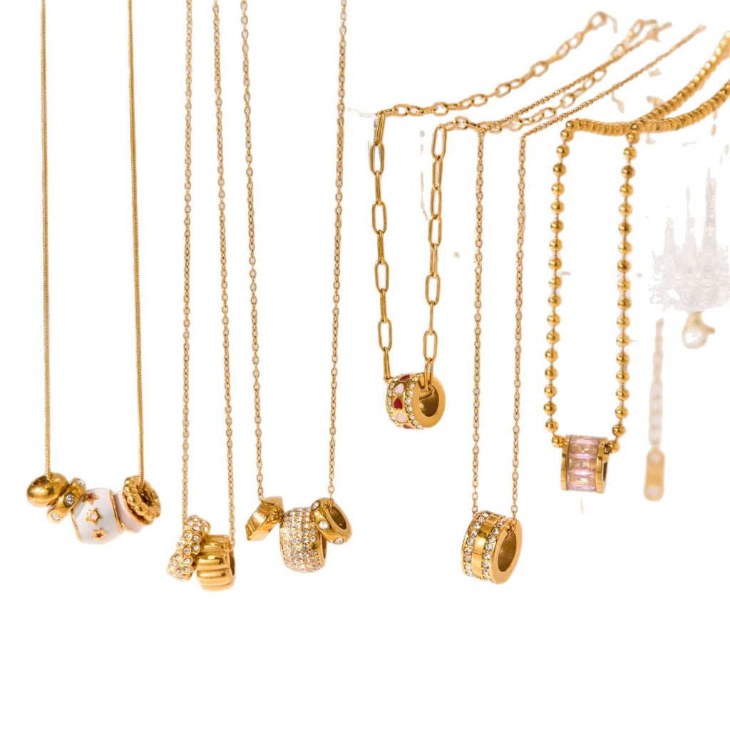 Customizable 18K Gold PVD Stainless Steel Moissanite Necklace Cute Link Chain Zircon Stone Trendy Friendship for Parties