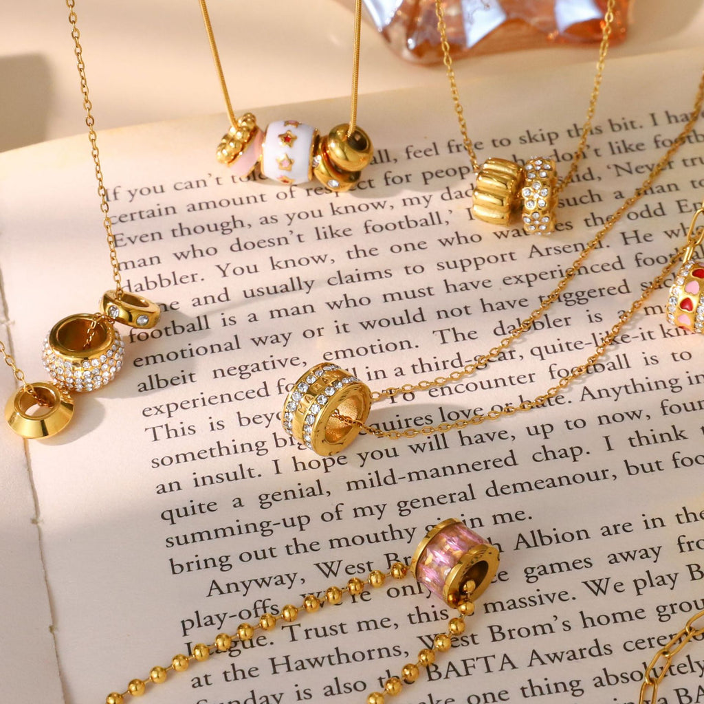 Customizable 18K Gold PVD Stainless Steel Moissanite Necklace Cute Link Chain Zircon Stone Trendy Friendship for Parties