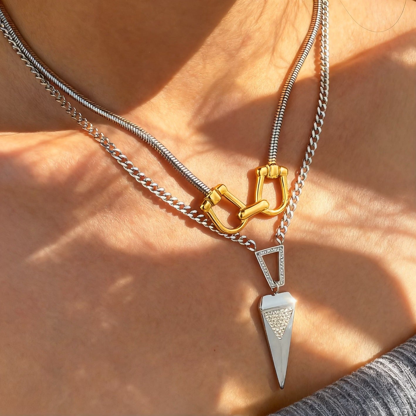 Factory Wholesale Stainless Steel 18K Gold Plated Chain Necklaces for Women Designer Jewelry Necklaces