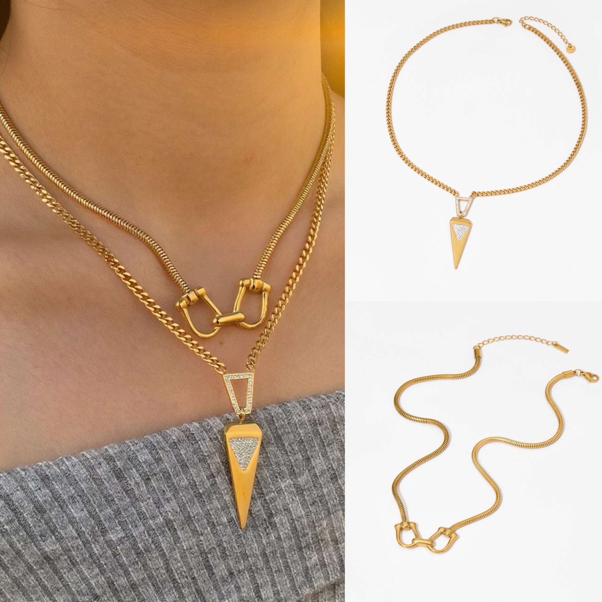 Factory Wholesale Stainless Steel 18K Gold Plated Chain Necklaces for Women Designer Jewelry Necklaces