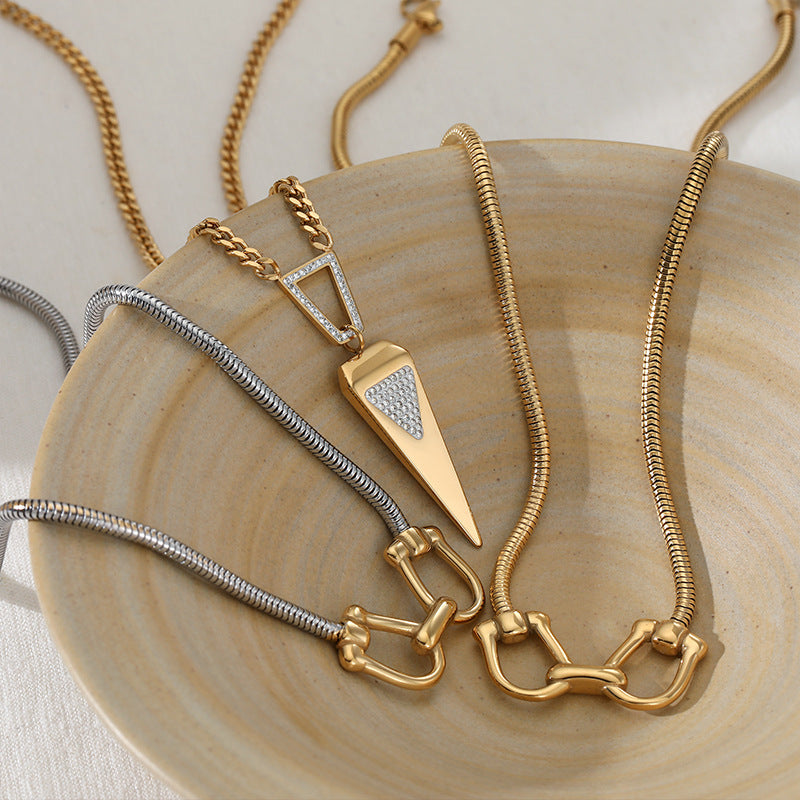 Factory Wholesale Stainless Steel 18K Gold Plated Chain Necklaces for Women Designer Jewelry Necklaces