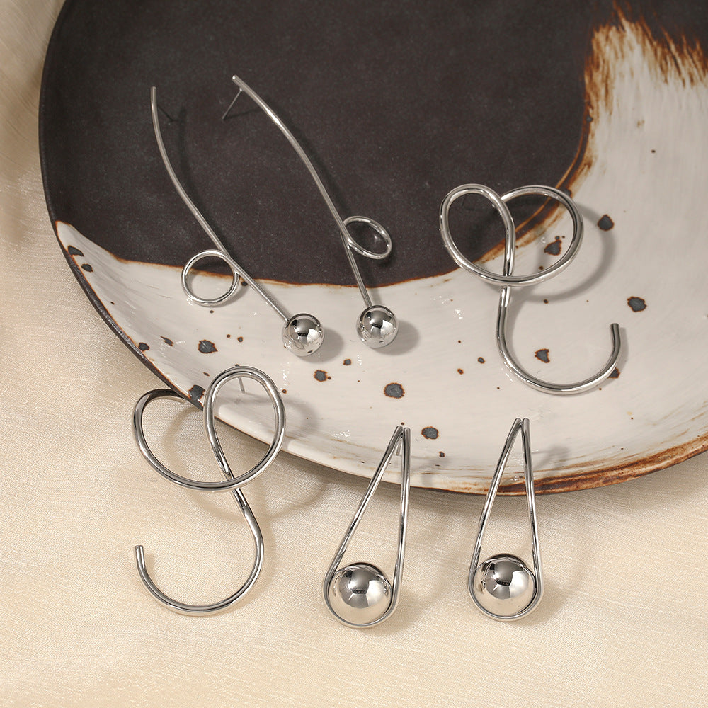 18K Real Gold PVD Plated Personalized Design Stainless Steel Fashion Jewelry Earrings