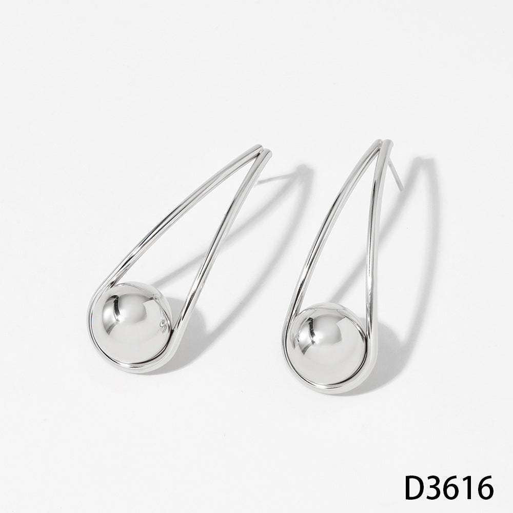 18K Real Gold PVD Plated Personalized Design Stainless Steel Fashion Jewelry Earrings