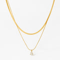 Customizable Stainless Steel 18K Gold Plated Two-Layer Fashion Jewelry Necklace for Women Wholesale Jewelry Necklaces