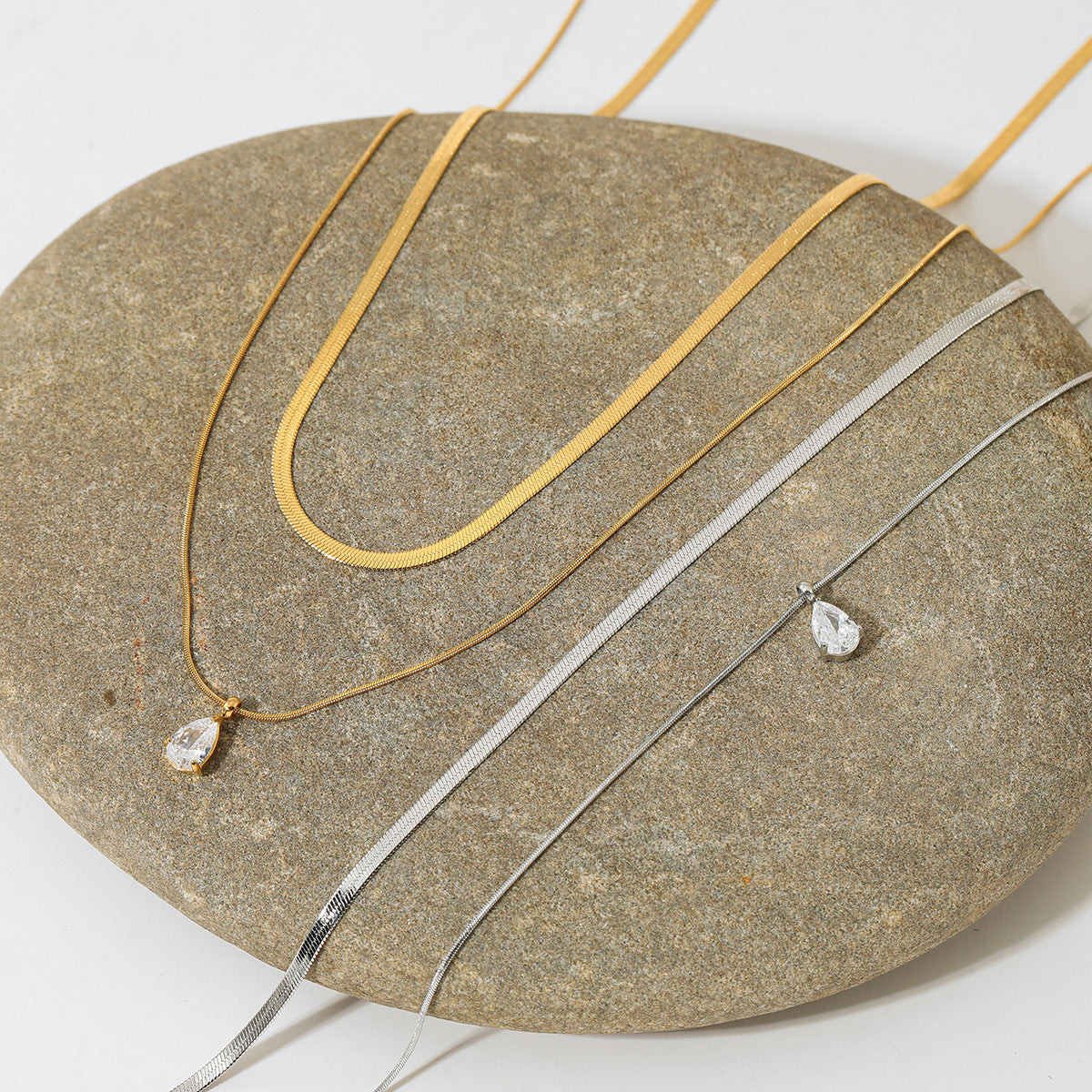 Customizable Stainless Steel 18K Gold Plated Two-Layer Fashion Jewelry Necklace for Women Wholesale Jewelry Necklaces