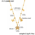 Customizable PVD 18k Gold Plated Stainless Steel Charm Necklaces Trendy Butterfly Heart with Zircon for Girls for Parties