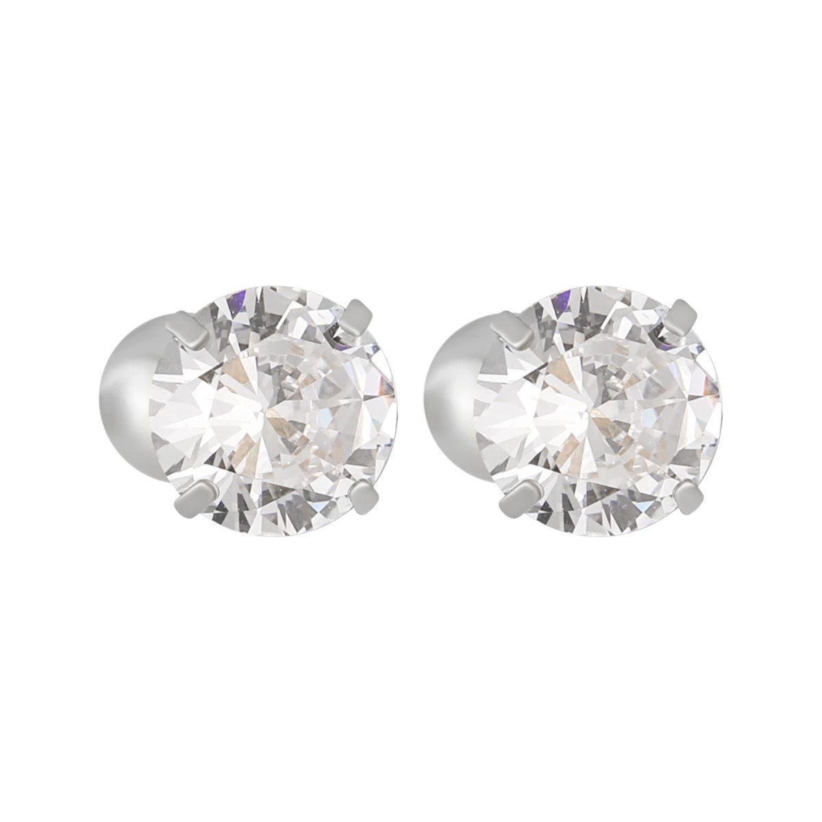 Stainless Steel 3mm-6mm Zircon 18K Gold Plated Trendy Bezel Setting Stud Earrings for Women Party Wholesale Customization