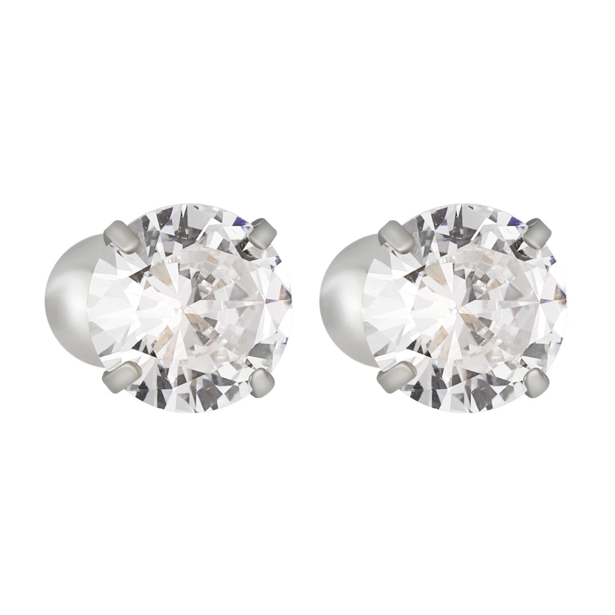 Stainless Steel 3mm-6mm Zircon 18K Gold Plated Trendy Bezel Setting Stud Earrings for Women Party Wholesale Customization