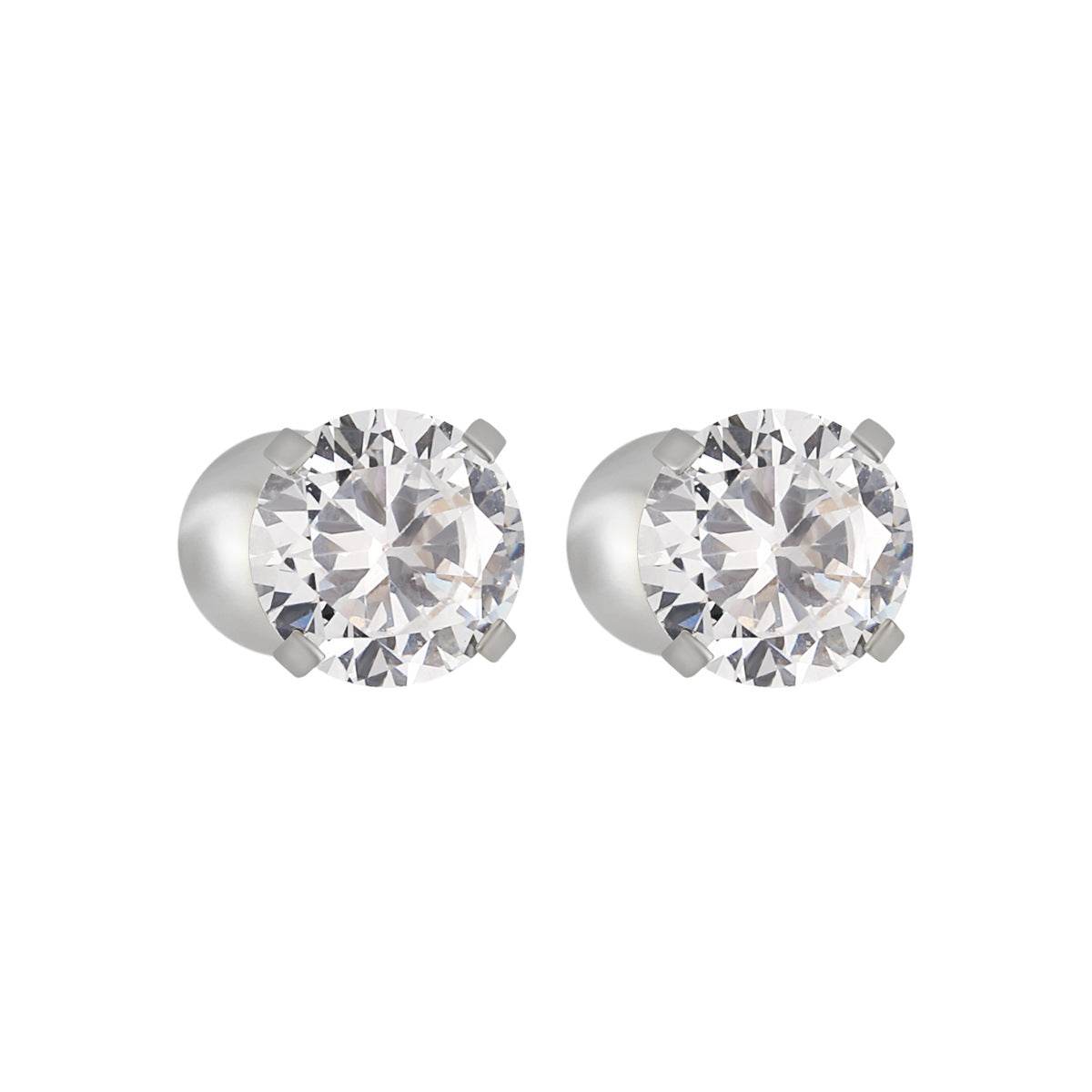 Stainless Steel 3mm-6mm Zircon 18K Gold Plated Trendy Bezel Setting Stud Earrings for Women Party Wholesale Customization