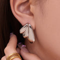 Vintage Trendy Stainless Steel 18K PVD Gold Plated Chunky Stud Earrings Hawaiian Geometric Fashion Jewelry Gift