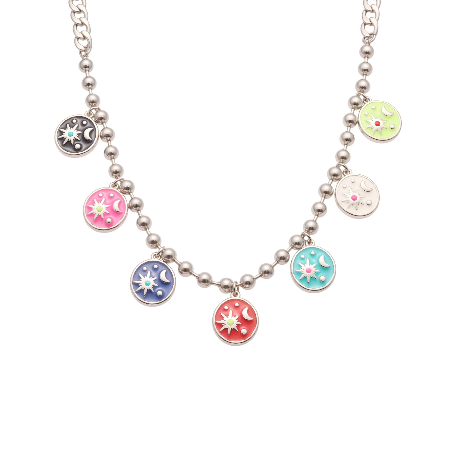 Customizable Stainless Steel Crown Shape Colorful Enameling Trendy Unisex Women's Charm Necklace for Anniversary Gift