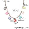 Customizable Stainless Steel Crown Shape Colorful Enameling Trendy Unisex Women's Charm Necklace for Anniversary Gift