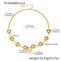 Customizable 18K PVD Gold Plated Stainless Steel Chain Trendy white zirconia Heart Pendant Necklaces for women statement gift