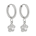 Customizable Stainless Steel 18K Gold Plated Pearl Flower Drop Earrings Trendy Fashion Jewelry for Women Party Waterproof