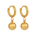 Customizable Stainless Steel 18K Gold Plated Ball Organic Finish Drop Earrings Trendy Fashion Jewelry Women Party Waterproof
