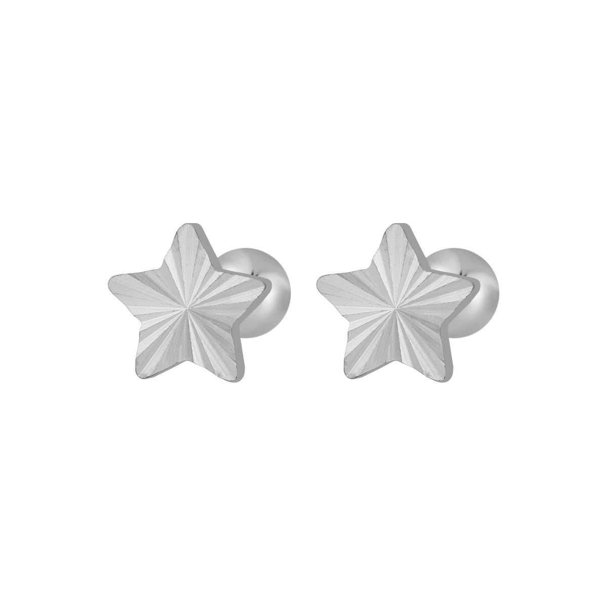 18K Gold Plated Stainless Steel Trendy Flower Heart Star Stud Earrings for Women's Party Occasion