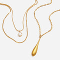 New Arrival 18K Gold Plated Stainless Steel Link Chain Zircon Pendant Necklace Trendy Women's Party Gift Wholesale