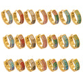 18K Gold Plated Stainless Steel Hoop Earrings Trendy Colorful Zircons Customizable for Women Party Occasion