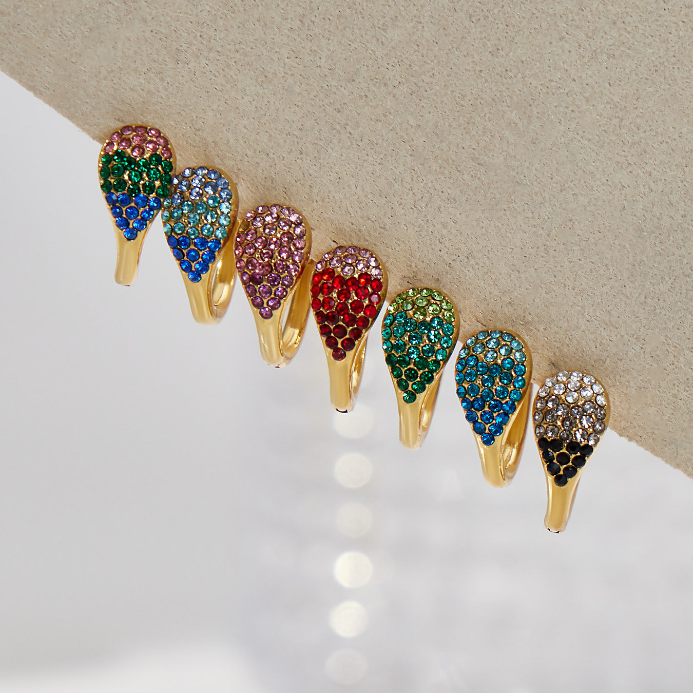 MH 18K Gold Plated Stainless Steel Geometric Hoop Earrings with Trendy Zircons Customizable for Women Party Gift Occasion