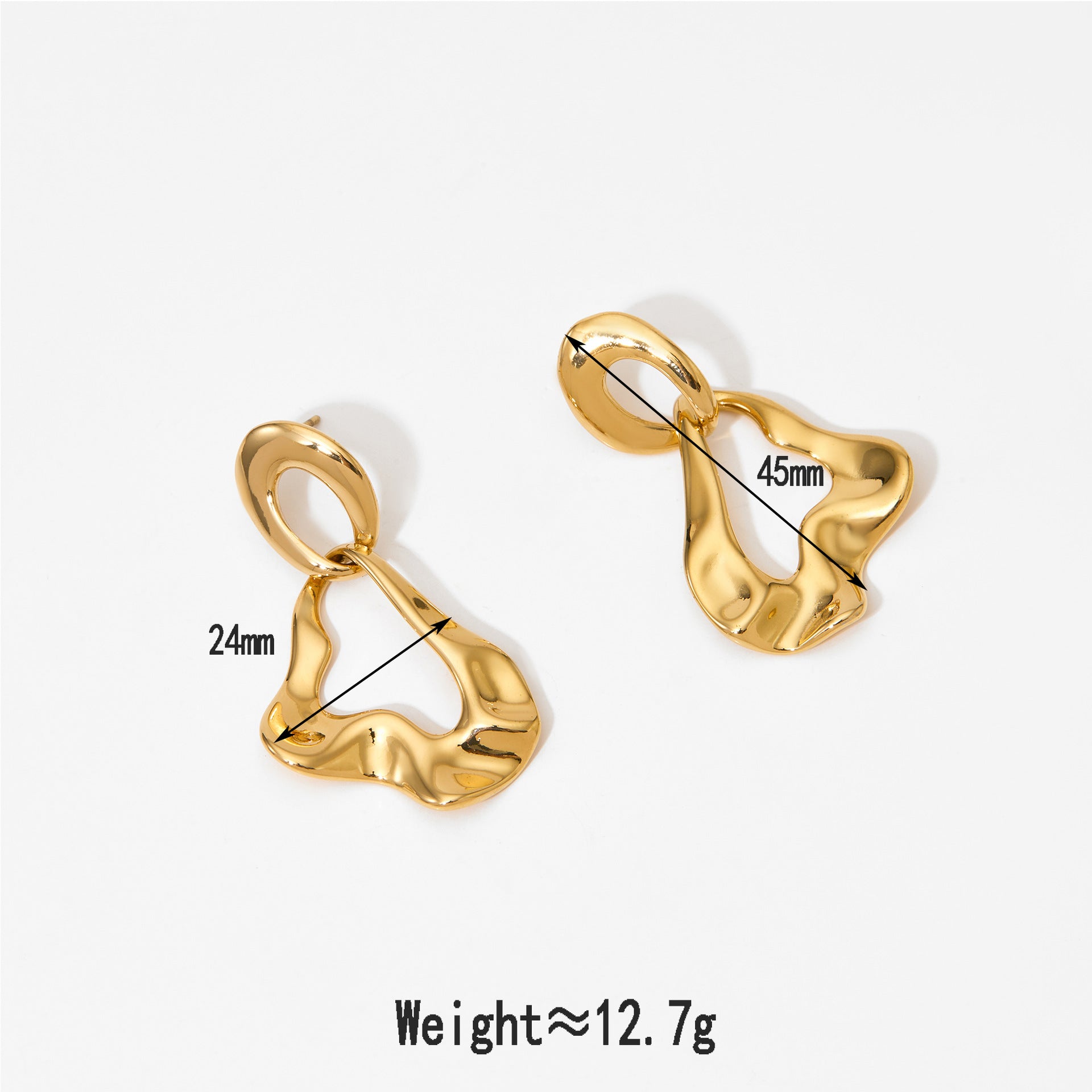 New Arrival Vintage 18K Gold Plated Stainless Steel Long Drop Earrings CROWN Shape Irregular Pendant Personality Wholesale