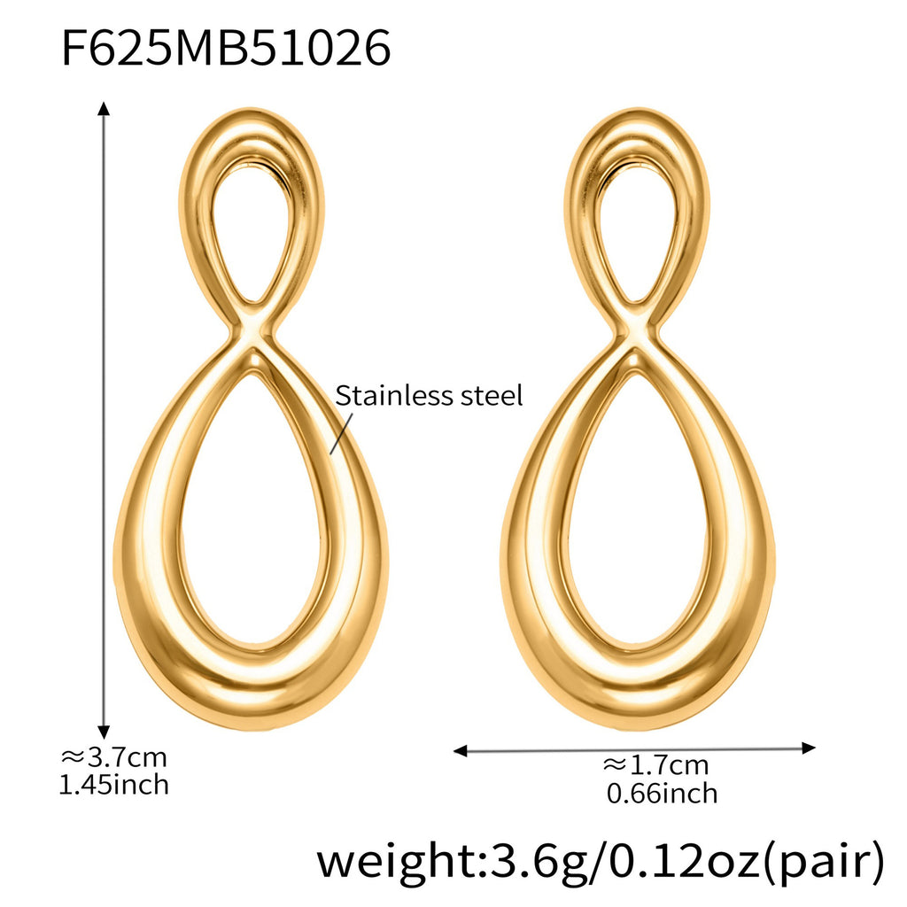 Wholesale Stainless Steel 18k Real Gold Pvd Drop Earrings for Girls 8 Design Fashion Jewelry Earrings Waterproof No rust