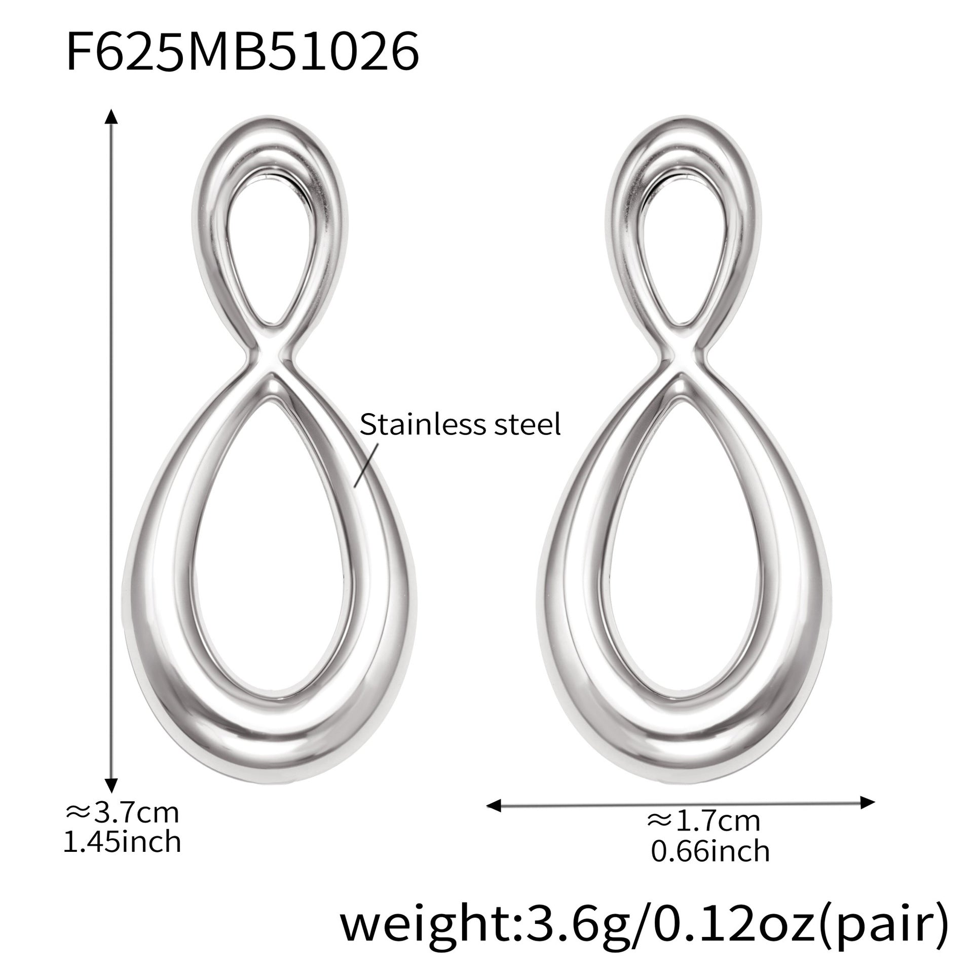 Wholesale Stainless Steel 18k Real Gold Pvd Drop Earrings for Girls 8 Design Fashion Jewelry Earrings Waterproof No rust