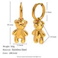 Wholesale Cute Bear Design Stainless Steel & Gold Plating Drop Earrings China Style Fashion From China
