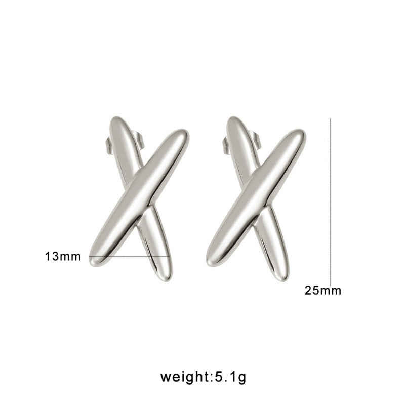 Vintage Geometric Romantic 18K Gold Plated Stainless Steel Stud Earrings Party Cute Ethnic Classic Gift