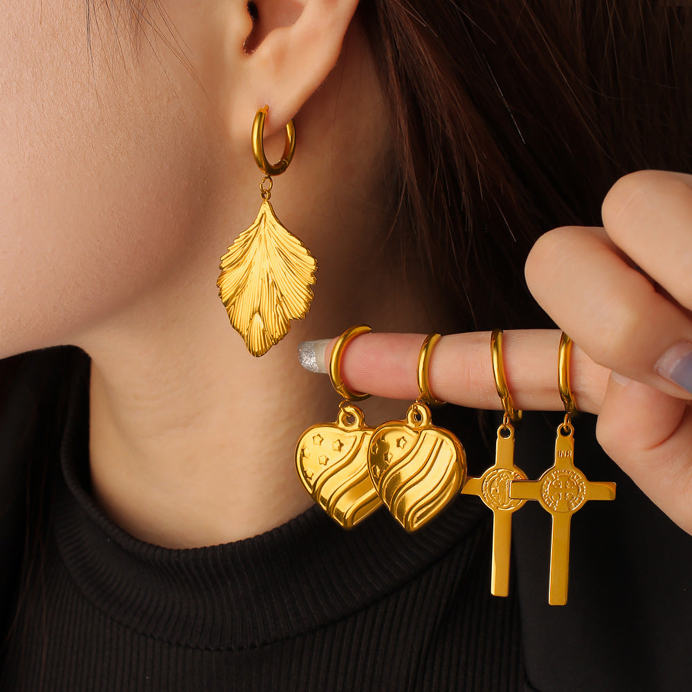 Wholesale Stainless Steel 18K Gold Plated Multiple Designs Drop Earrings for Women's Party Occasions