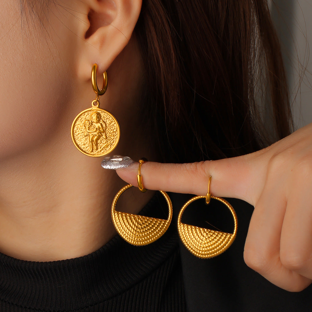 Wholesale Stainless Steel 18k Real Gold Pvd Drop Earrings for Girls Multiple Designs Fashion Jewelry Earrings Waterproof No Rust