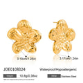 Customizable Stainless Steel Stud Earrings in Romantic Flower Shape 18K Gold PVD Plated Trendy Fashion Accessory for Parties