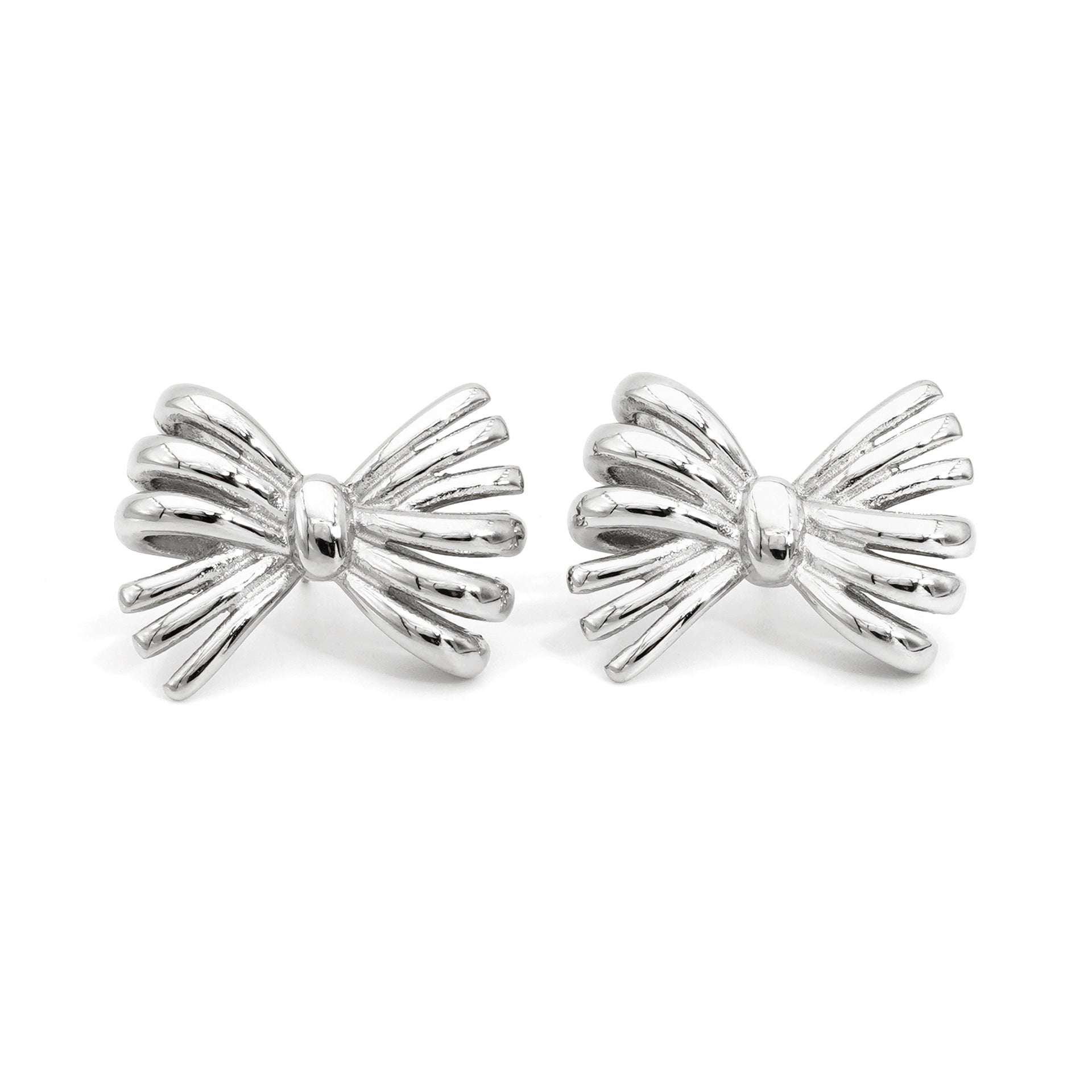 Customizable Real Gold Plated Stainless Steel Stud Earrings Unique Bow Design Trendy Jewelry for Women for Parties