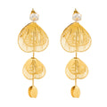 Wholesale Real Gold Plated Stainless Steel Drop Earrings Fashion Jewelry for Brides Waterproof