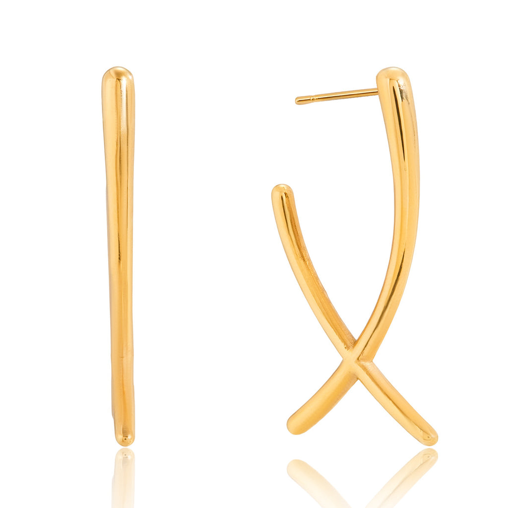 Customizable Stainless Steel 18K Gold PVD Plated Earrings Trendy Jewelry for Women for Parties