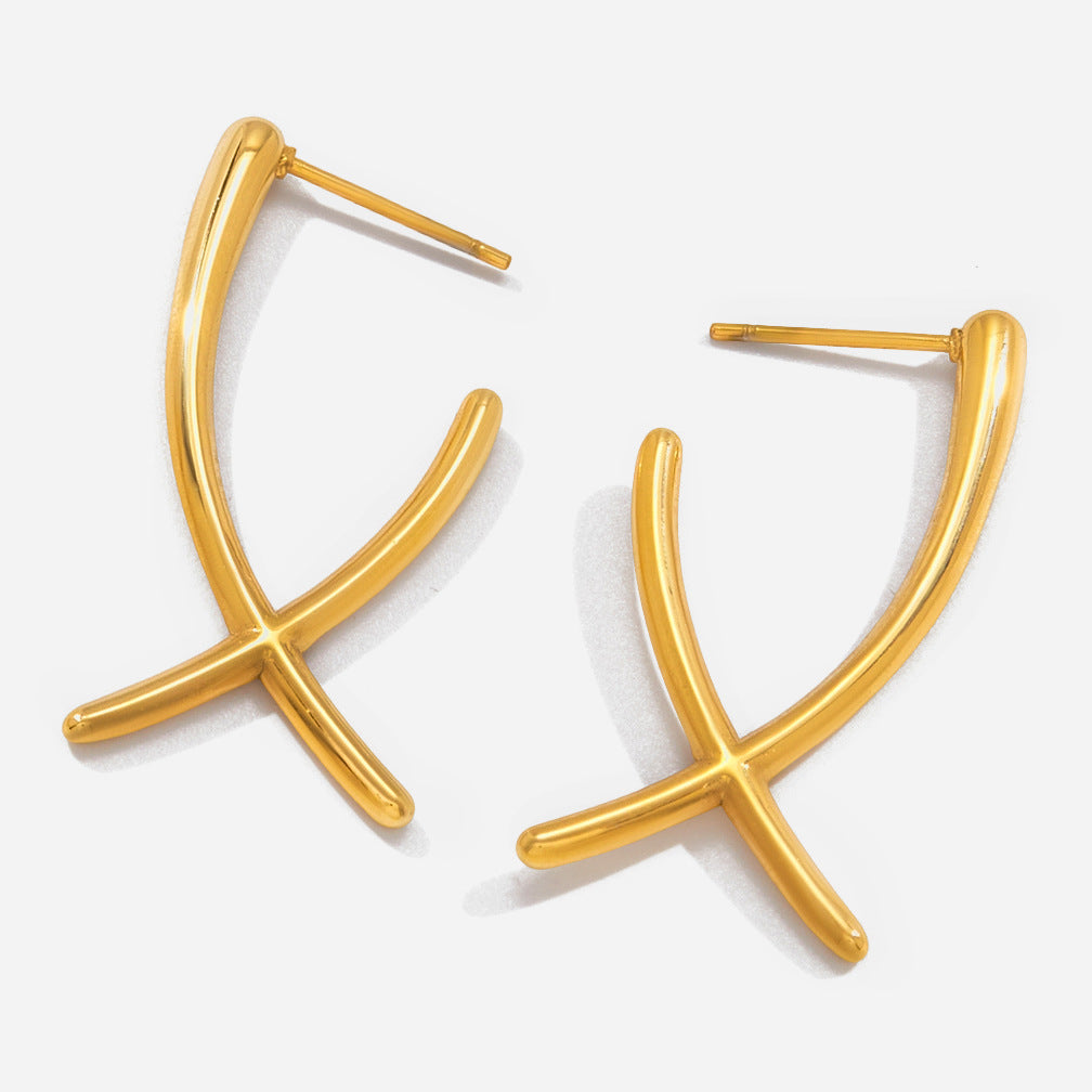 Customizable Stainless Steel 18K Gold PVD Plated Earrings Trendy Jewelry for Women for Parties