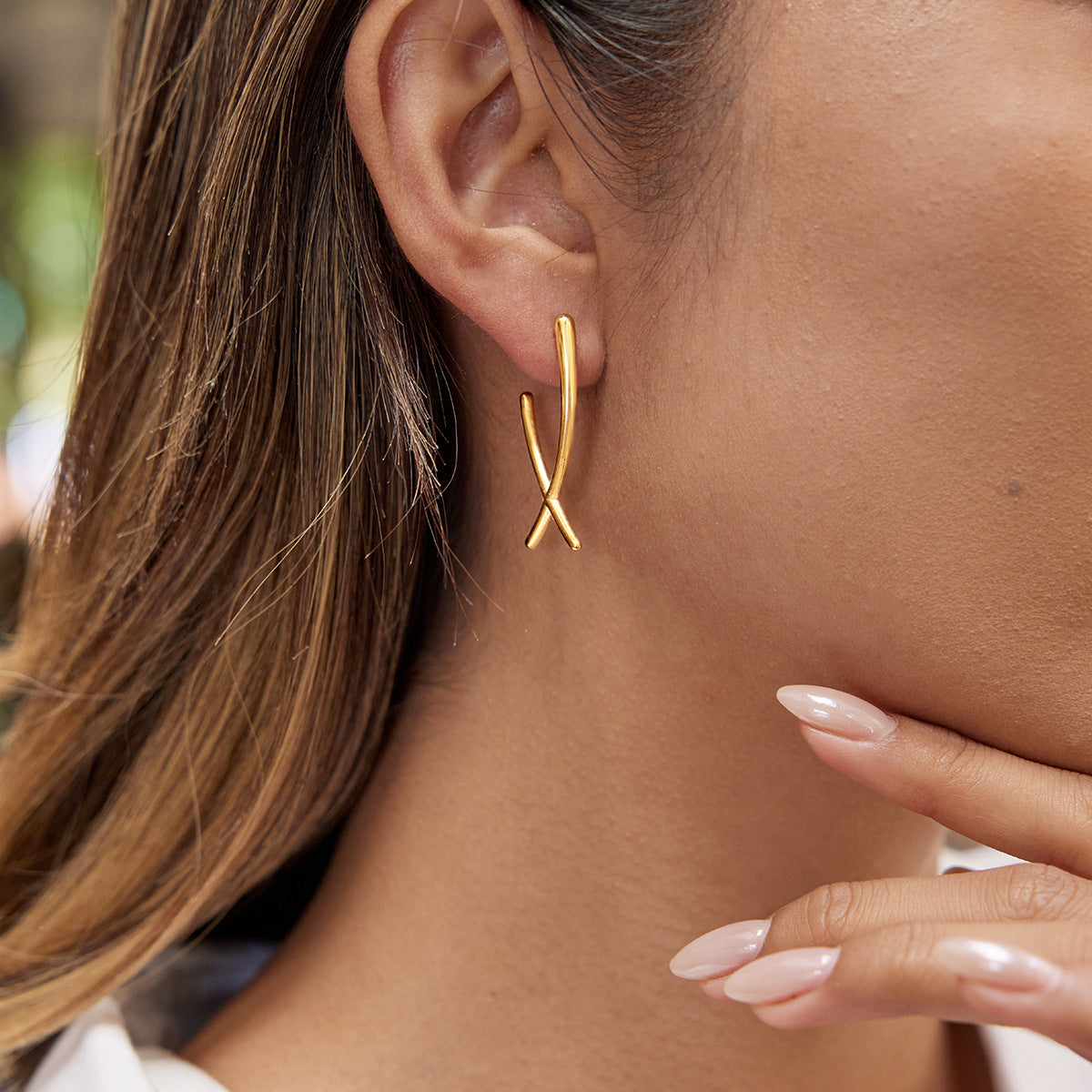 Customizable Stainless Steel 18K Gold PVD Plated Earrings Trendy Jewelry for Women for Parties