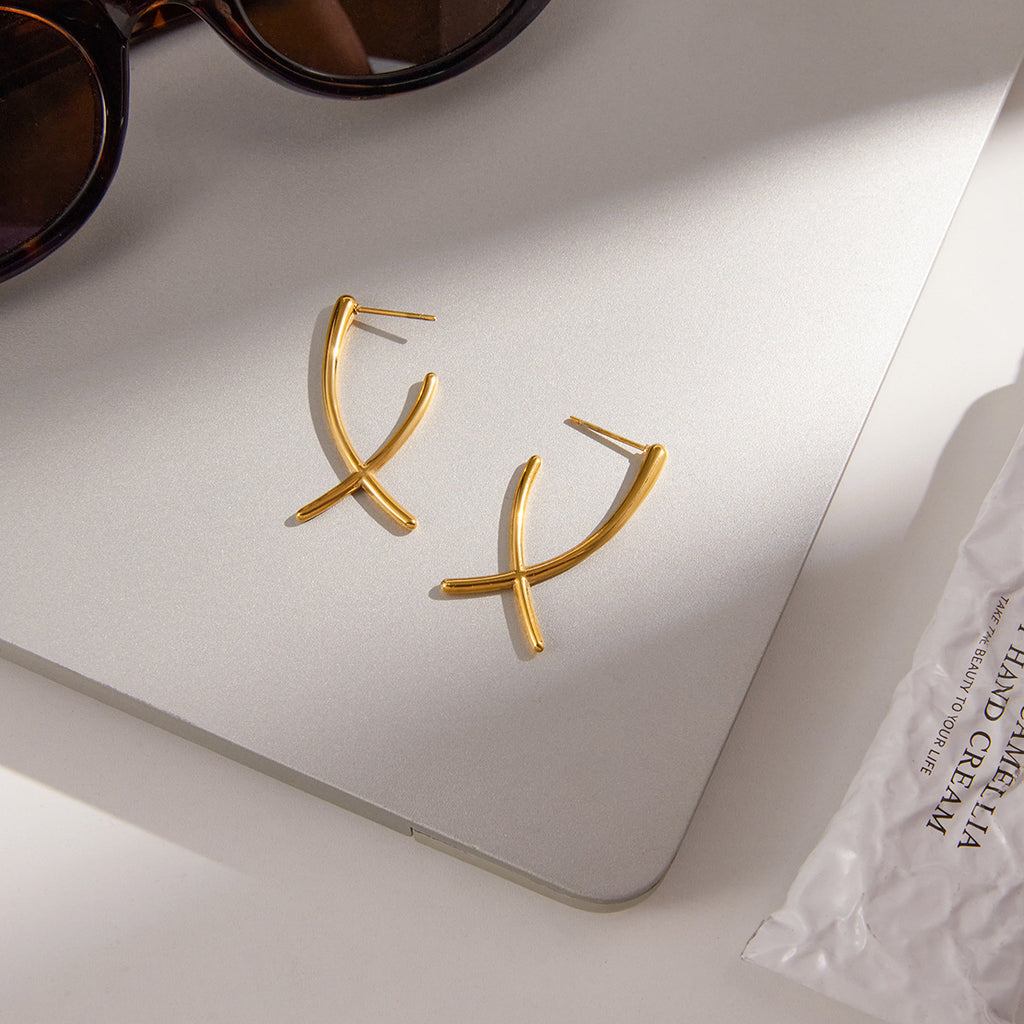 Customizable Stainless Steel 18K Gold PVD Plated Earrings Trendy Jewelry for Women for Parties