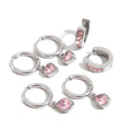 Trendy pink Zircon Drop Hypoallergenic Earrings for Women 18k Gold PVD Stainless Steel Zircon Earrings