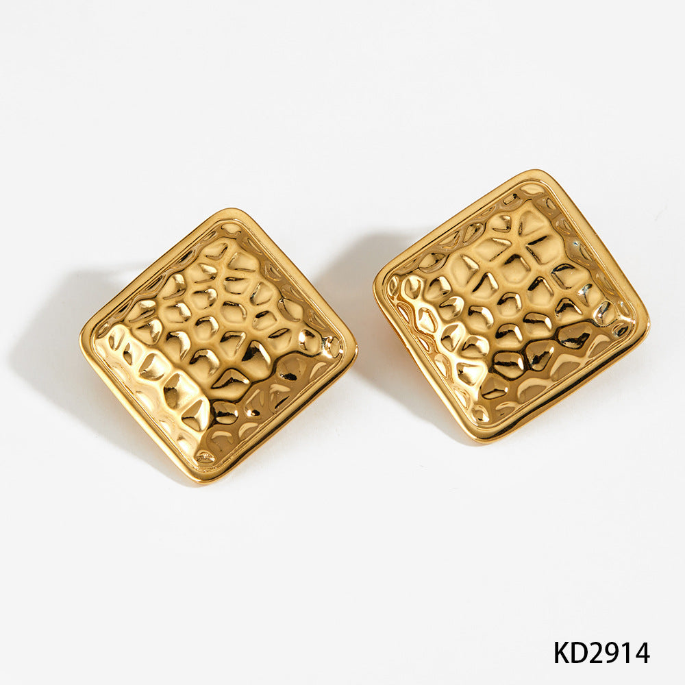 Customizable 18K Real Gold Plated Chunky Stud Earrings for Women Trendy Sea Animal Elements Design for Parties