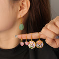Wholesale Stainless Steel 18K Gold Plated Vintage Drop Earrings Hook Rose Quartz Stones Heart Shape for Women's Party Occasions