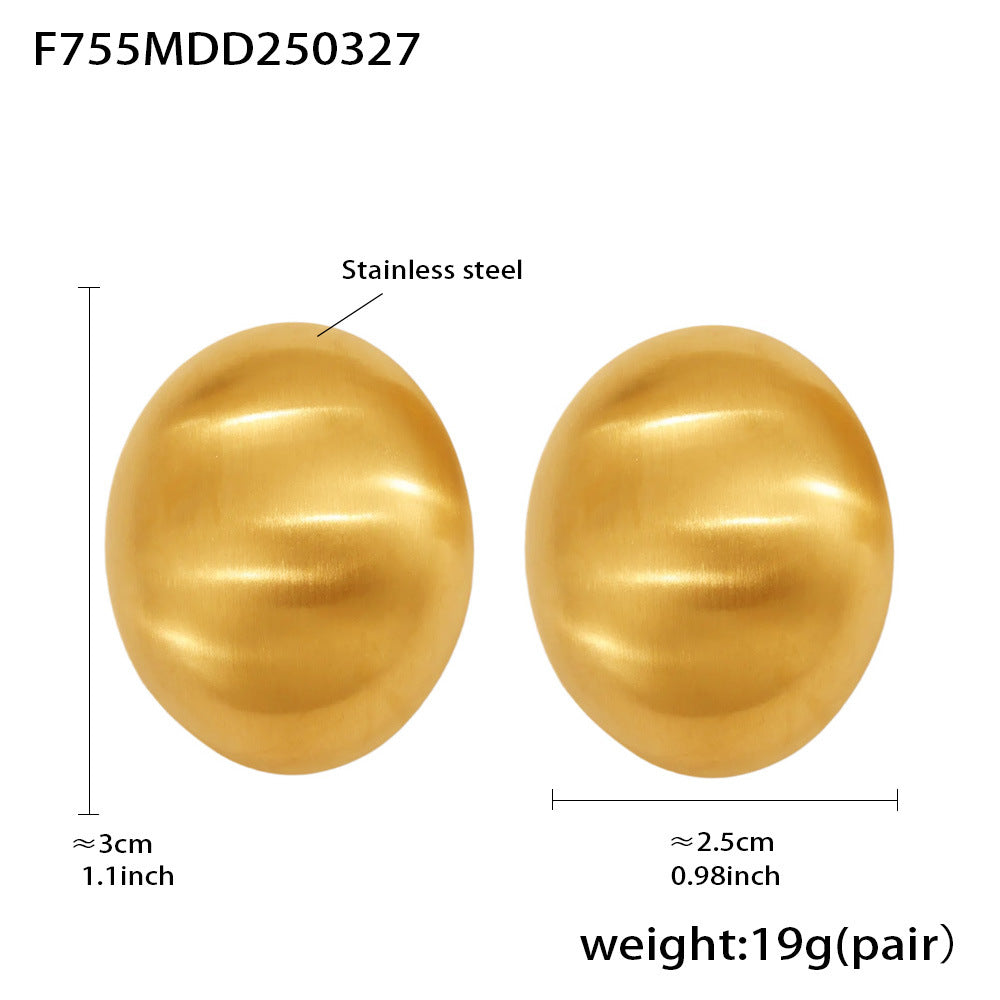 Wholesale Luxury Custom 18K True Gold Silver Plated Women's Stainless Steel Earrings Trendy Chunky Stud for Parties