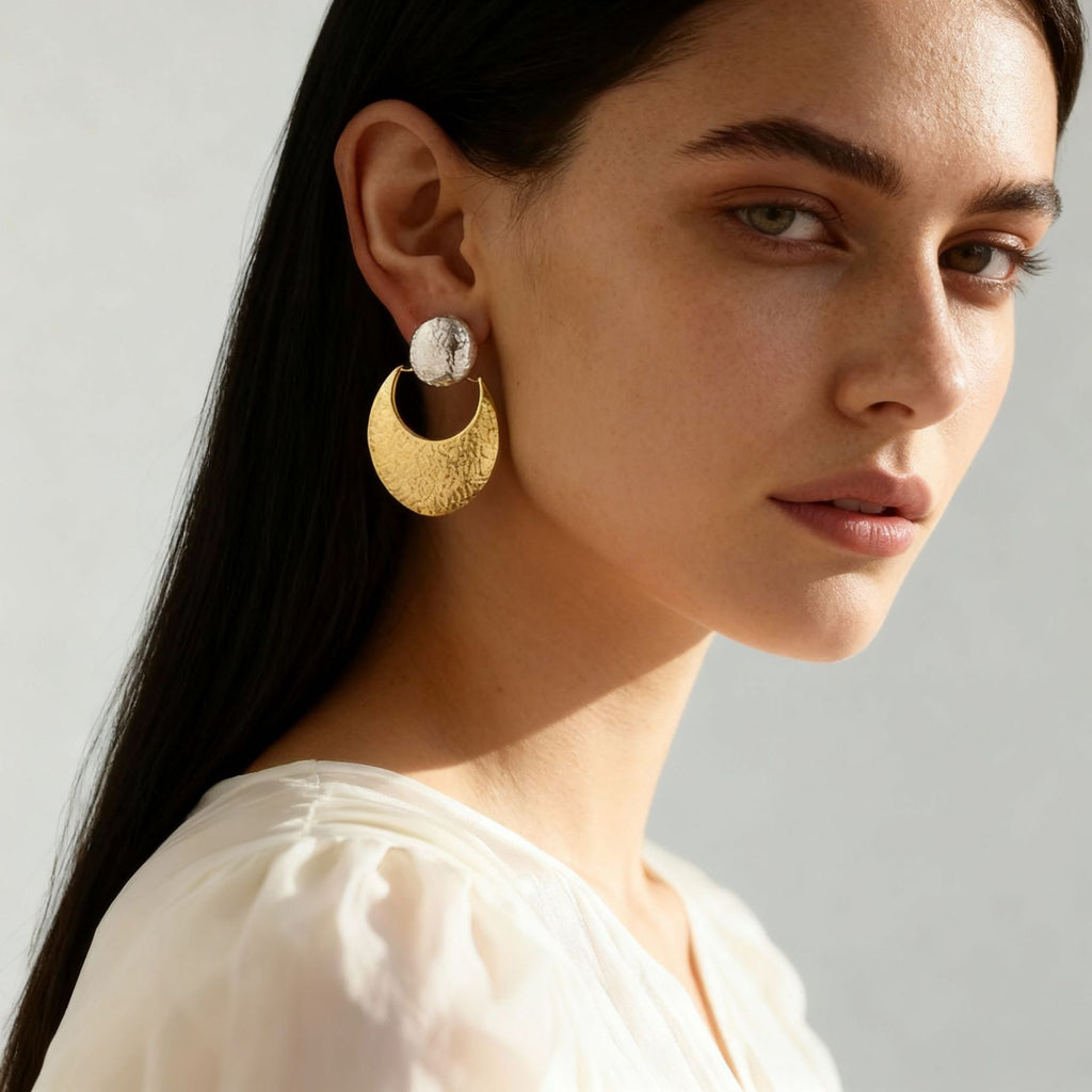 Wholesale Stainless Steel 18k Real Gold Pvd Drop Earrings for Girls Ball Moon Design Fashion Jewelry Earrings Waterproof No rust