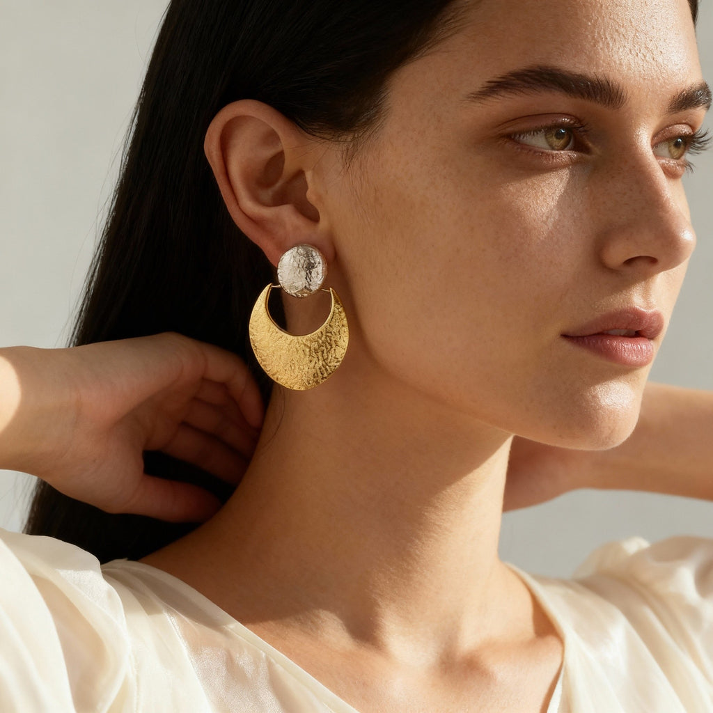 Wholesale Stainless Steel 18k Real Gold Pvd Drop Earrings for Girls Ball Moon Design Fashion Jewelry Earrings Waterproof No rust