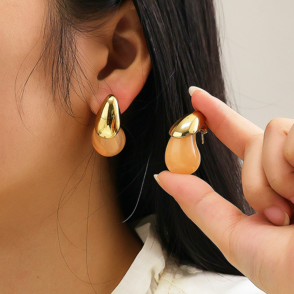 Custom Stainless Steel Stud Earrings Gold Plated Drop Earrings Multiple Designs Color Enamel Customizable Oil Dripping Studs