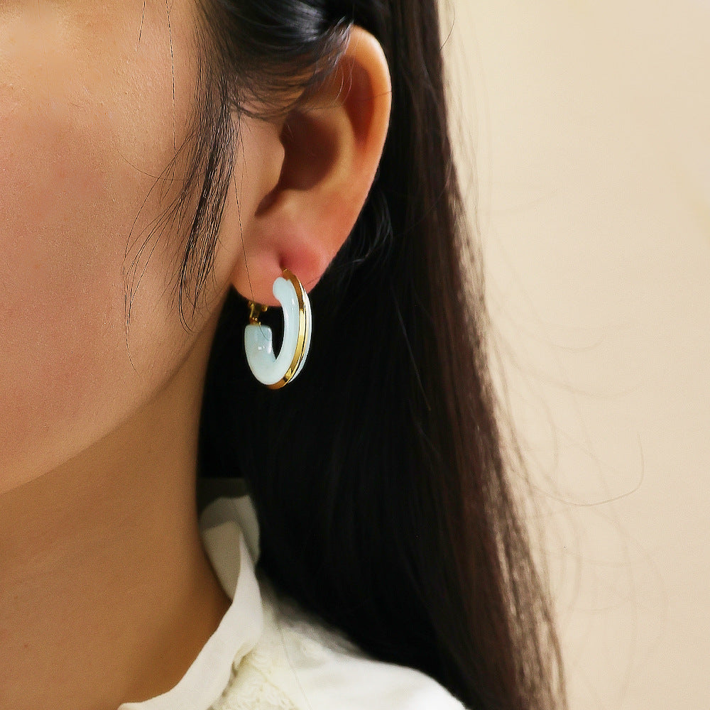 Custom Stainless Steel Stud Earrings Gold Plated Drop Earrings Multiple Designs Color Enamel Customizable Oil Dripping Studs