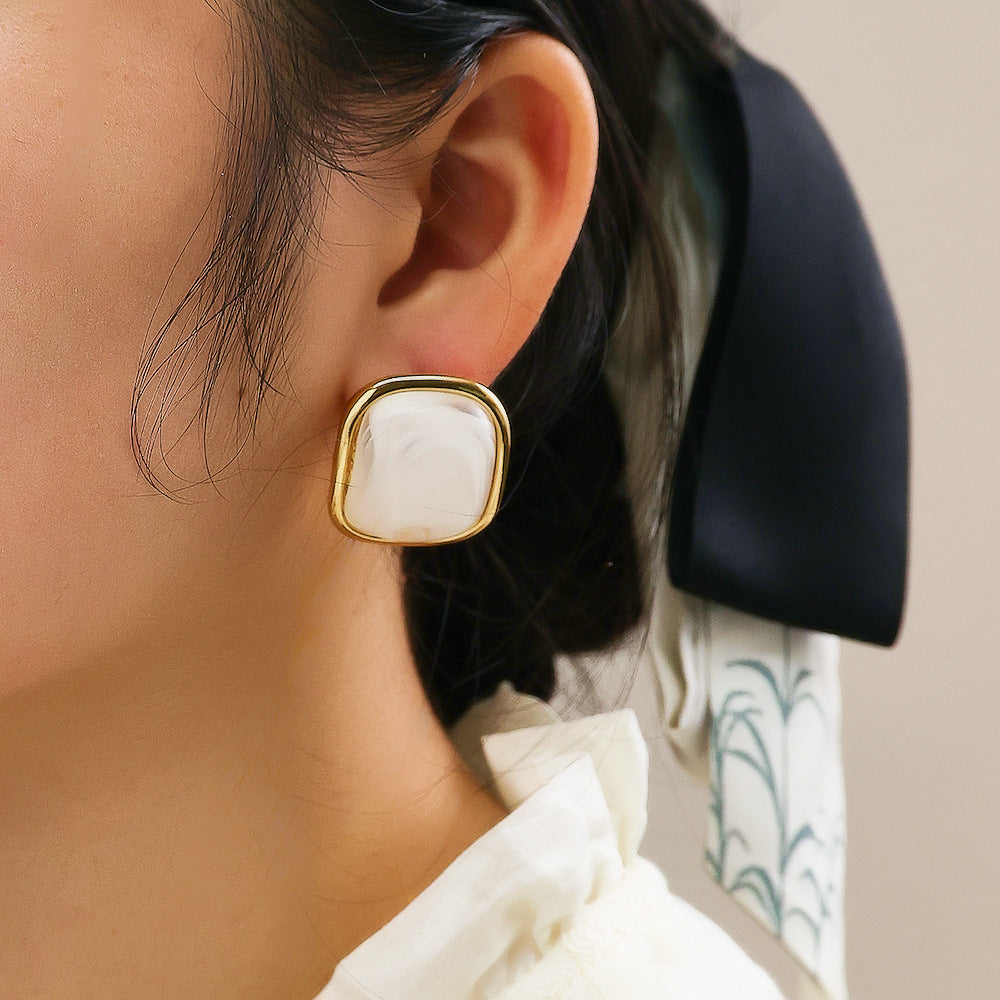 Custom Stainless Steel Stud Earrings Gold Plated Drop Earrings Multiple Designs Color Enamel Customizable Oil Dripping Studs