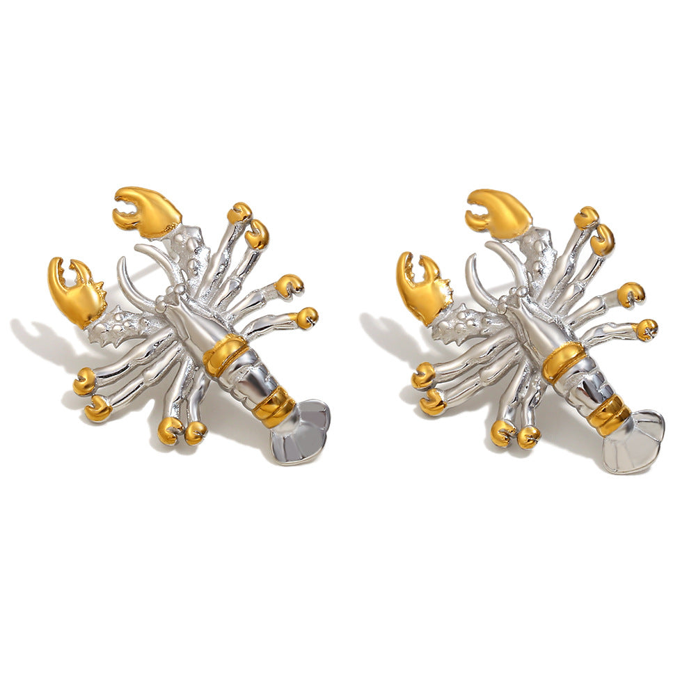Wholesale Stainless Steel & Real Gold Plated Stud Earrings Waterproof Hypoallergenic Fashion Jewelry Lobster Design for Parties