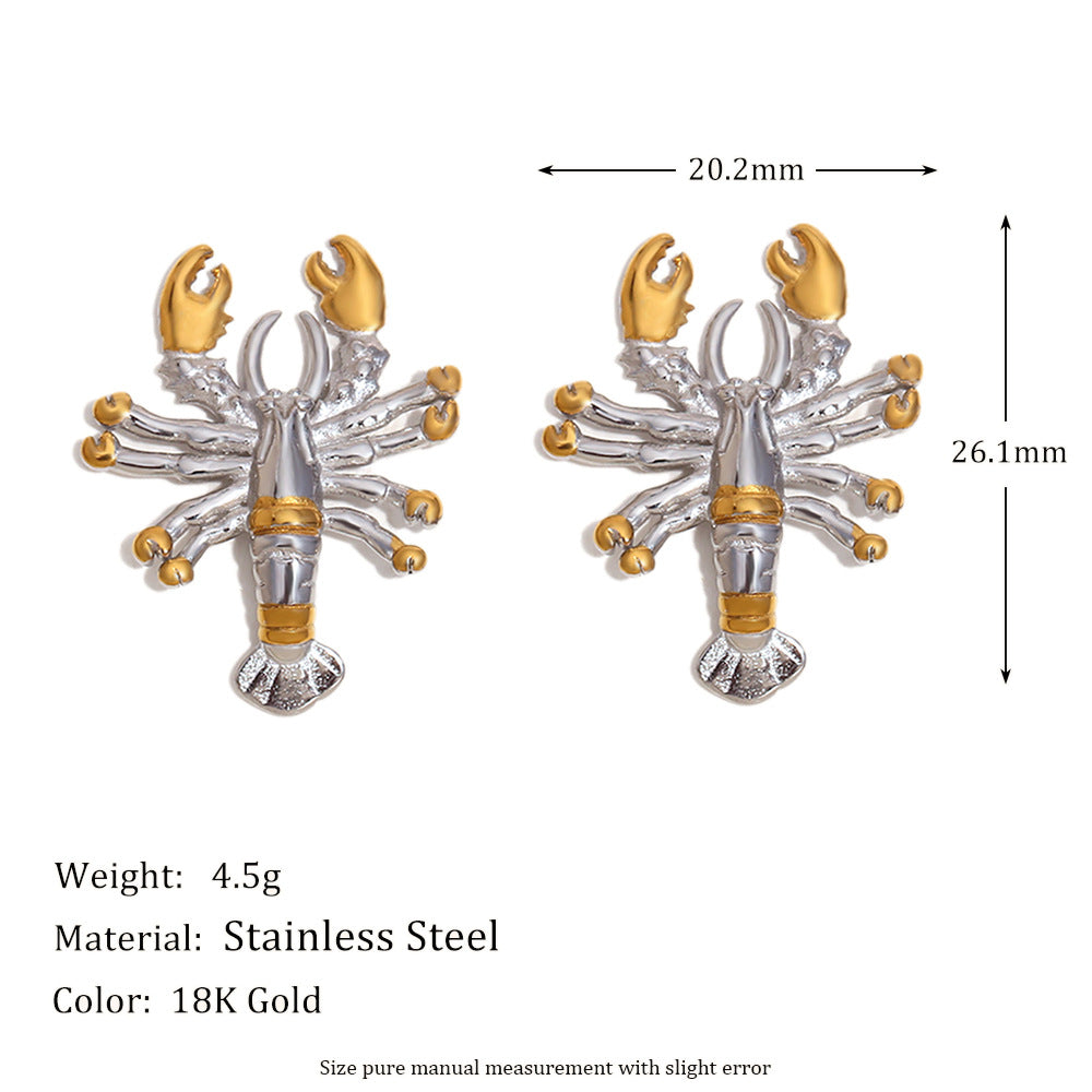 Wholesale Stainless Steel & Real Gold Plated Stud Earrings Waterproof Hypoallergenic Fashion Jewelry Lobster Design for Parties