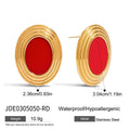 Customizable 18K Real Gold Plated Stainless Steel Stud Earrings for Women Trendy Bezel Setting for Party Occasions