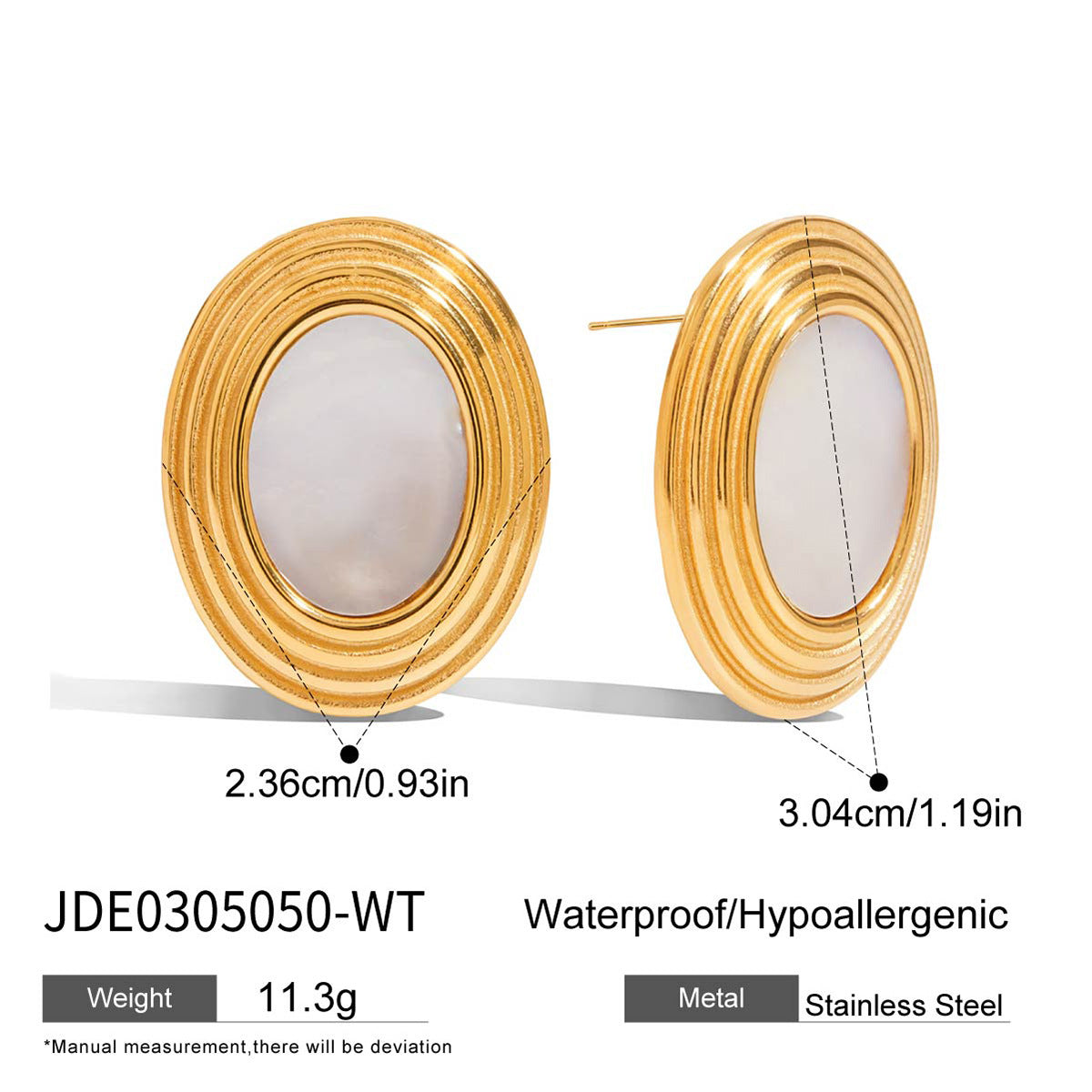 Customizable 18K Real Gold Plated Stainless Steel Stud Earrings for Women Trendy Bezel Setting for Party Occasions